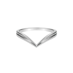 Sleek Chevron Silver Band Ring