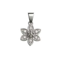 925 Sterling Silver Floral Pendant with Textured Finish