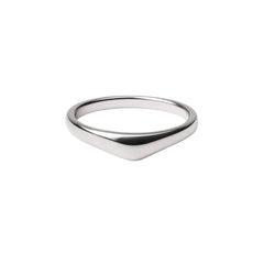 Soft Edge V-Shaped Sterling Silver Band