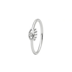 Evil Eye Diamond Sterling Silver Ring for Women