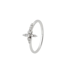 Elegant Infinity Twist Diamond Silver Ring