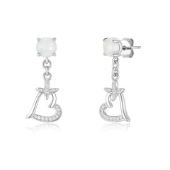 925 Sterling Silver Pearl Heart Drop Earrings | Elegant Dangling Heart Design for Women