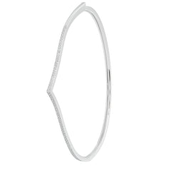 Minimalist Zigzag Diamond Silver Kada