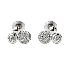 925 Sterling Silver CZ Cluster Stud Earrings