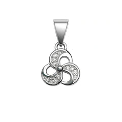 925 Sterling Silver Trinity Swirl Pendant with Cubic Zircon Accents