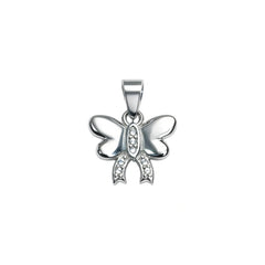 Sterling Silver Butterfly Pendant with Sparkling Zircon