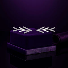 Rhodium Plated Silver Arrow Ear Cuffs with Sparkling CZ Stones