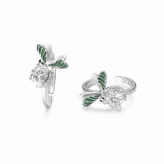 925 Sterling Silver Butterfly Toe Ring with Crystal – Adjustable Enamel Design