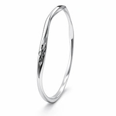 925 Sterling Silver Minimalist Open Bangle for Women