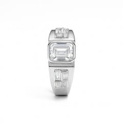Men’s 925 Sterling Silver Baguette Cubic Zirconia Ring