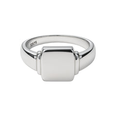 925 Sterling Silver Men’s Plain Signet Ring – Classic Minimal Silver Band