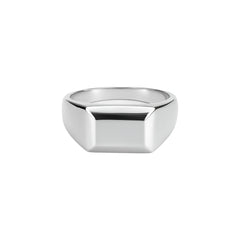 Men’s 925 Sterling Silver Rectangular Signet Ring – Plain Polished Finish