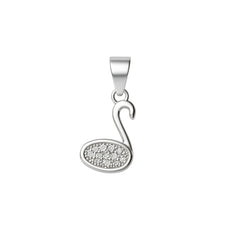 925 Sterling Silver Swan Pendant with Cubic Zircon