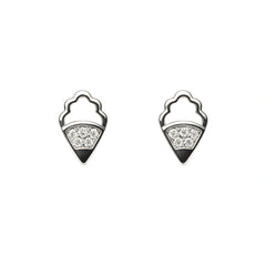 925 Sterling Silver Ice Cream Cone CZ Stud Earrings for Women