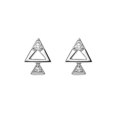 925 Sterling Silver Triangle CZ Stud Earrings for Women