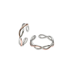 925 Sterling Silver Dual-Tone Infinity Toe Rings