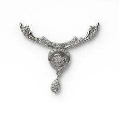 925 Silver Teardrop Halo CZ Mangalsutra for Women