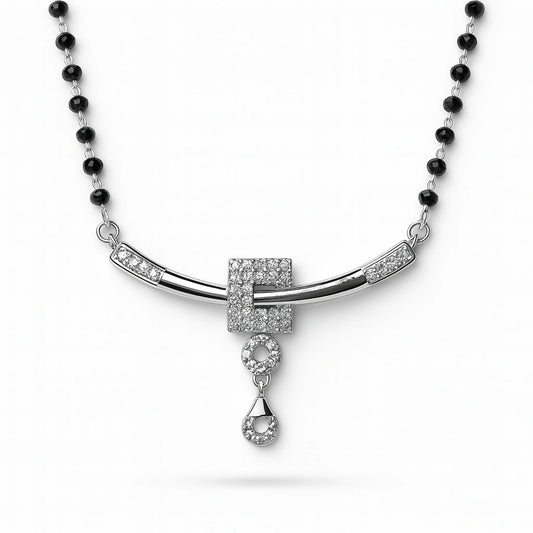 925 Silver Geometric CZ Mangalsutra for Women