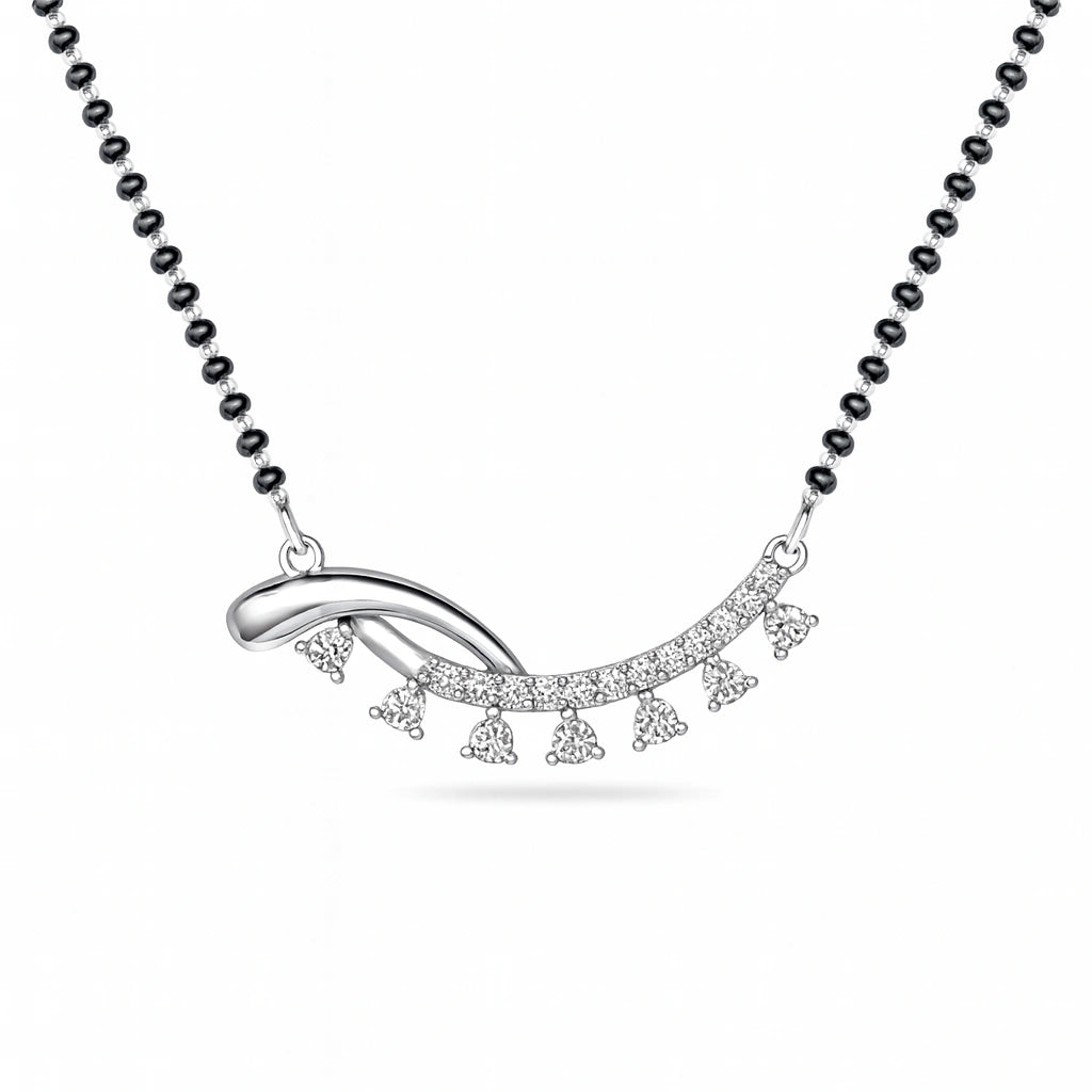 925 Silver Dangle CZ Mangalsutra for Women