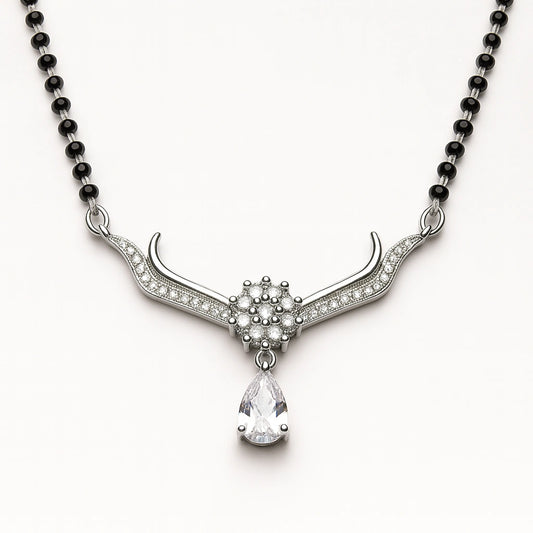 925 Silver Teardrop CZ Mangalsutra for Women