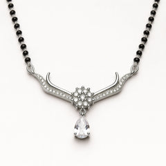 925 Silver Teardrop CZ Mangalsutra for Women