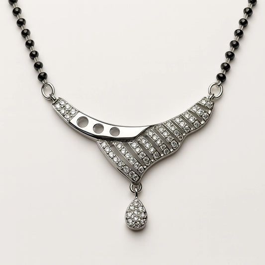 925 Silver Designer Drop CZ Mangalsutra for Women