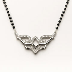 925 Silver Lotus Inspired CZ Mangalsutra for Women