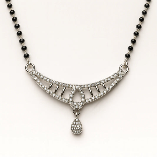 925 Silver Dual Teardrop CZ Mangalsutra for Women