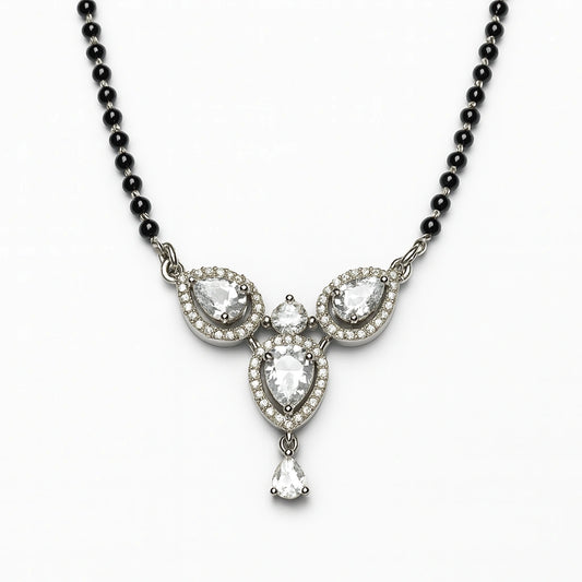 925 Silver Triple Teardrop CZ Mangalsutra for Women