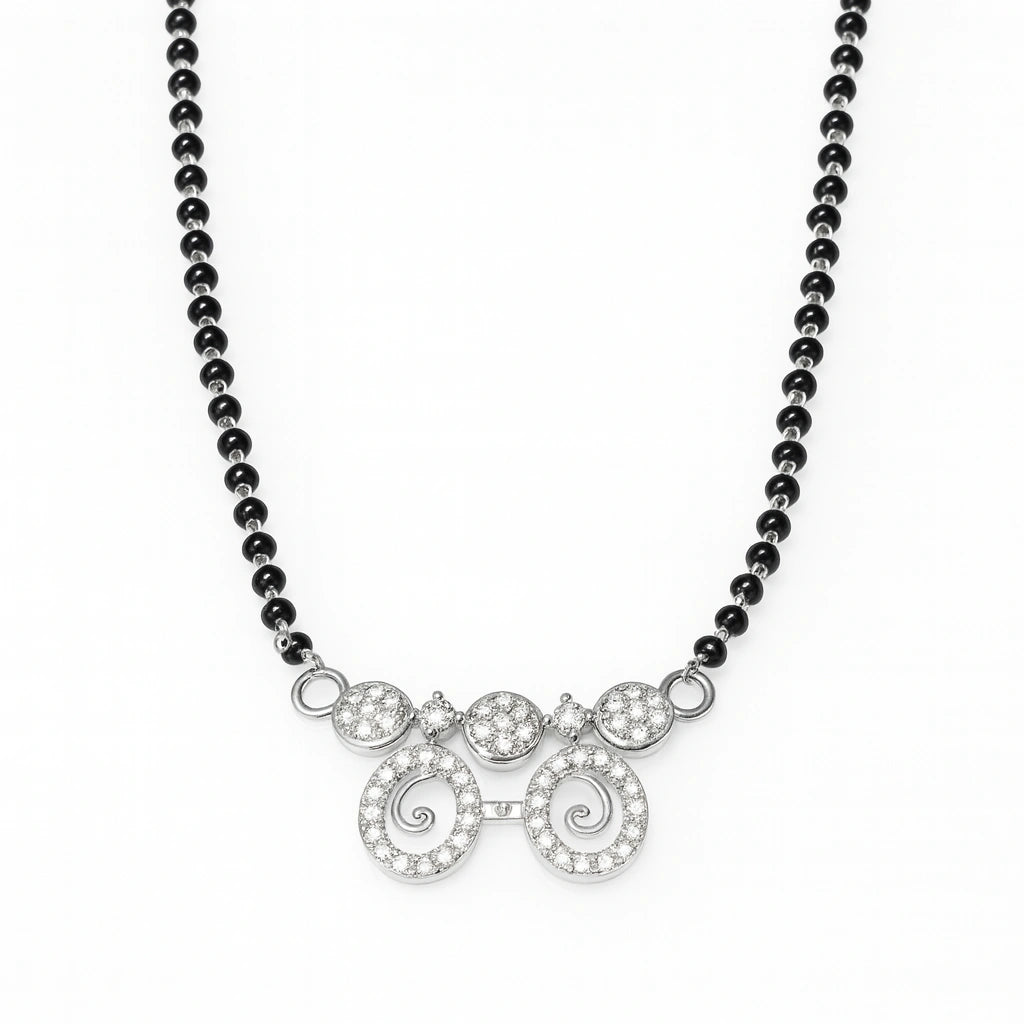 925 Silver Spiral CZ Mangalsutra for Women
