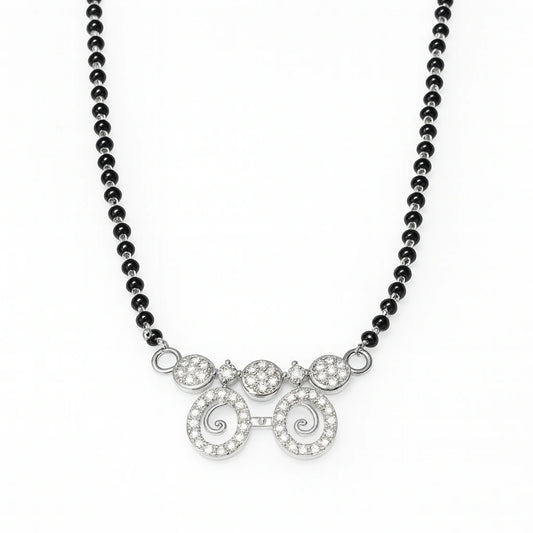 925 Silver Spiral CZ Mangalsutra for Women