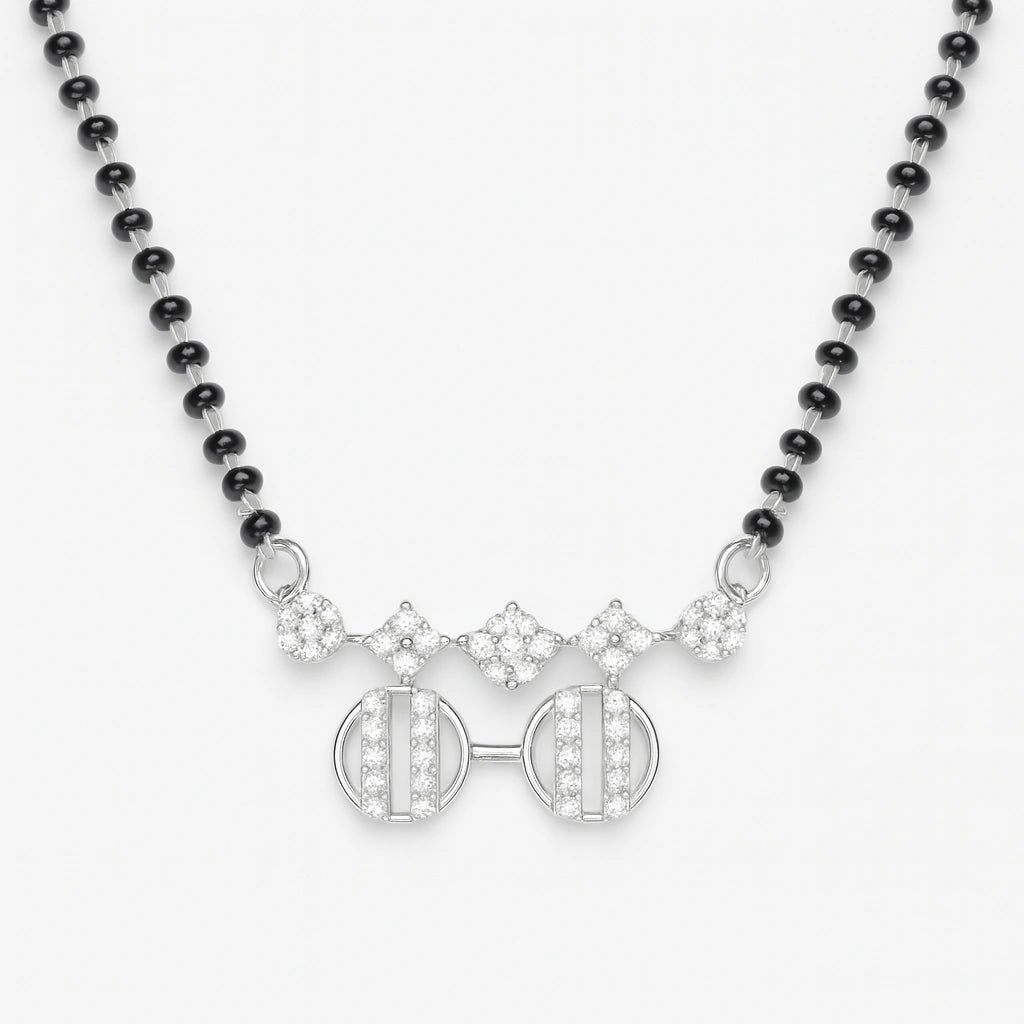 925 Silver Geometric CZ Mangalsutra for Women