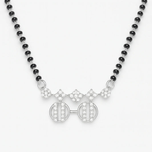 925 Silver Geometric CZ Mangalsutra for Women