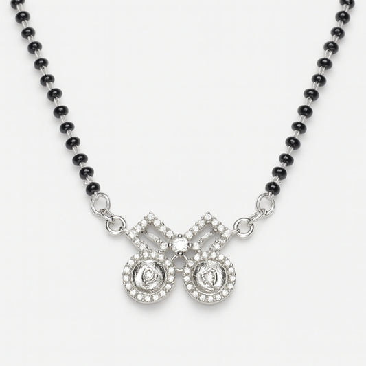 925 Silver Diamond Cut CZ Mangalsutra for Women