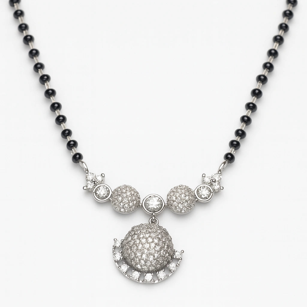 925 Silver Dome Design CZ Mangalsutra for Women