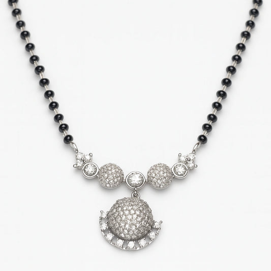 925 Silver Dome Design CZ Mangalsutra for Women