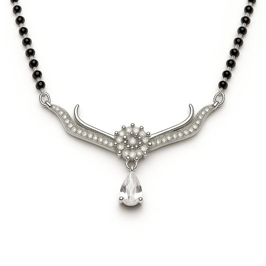 925 Silver Teardrop CZ Mangalsutra for Women