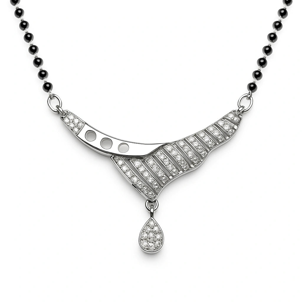 925 Silver Designer CZ Drop Mangalsutra for Women