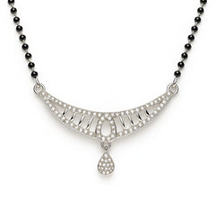 925 Silver Dual Teardrop CZ Mangalsutra for Women