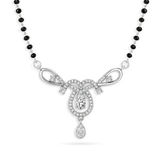 925 Silver Loop & Drop CZ Mangalsutra for Women