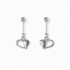 925 Sterling Silver Heart Drop Bugadi for Women – Elegant Minimal Design