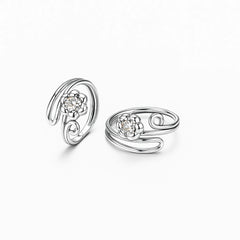 925 Silver Floral Spiral Adjustable Toe Ring for Women