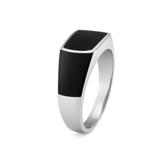 925 Silver Black Onyx Men’s Minimalist Signet Ring