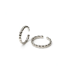 925 Sterling Silver Beaded Toe Ring | Adjustable Bubble Texture Rhodium-Plated Band
