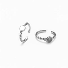 925 Sterling Silver Beaded Toe Ring | Adjustable Rhodium-Plated Minimal Round Design